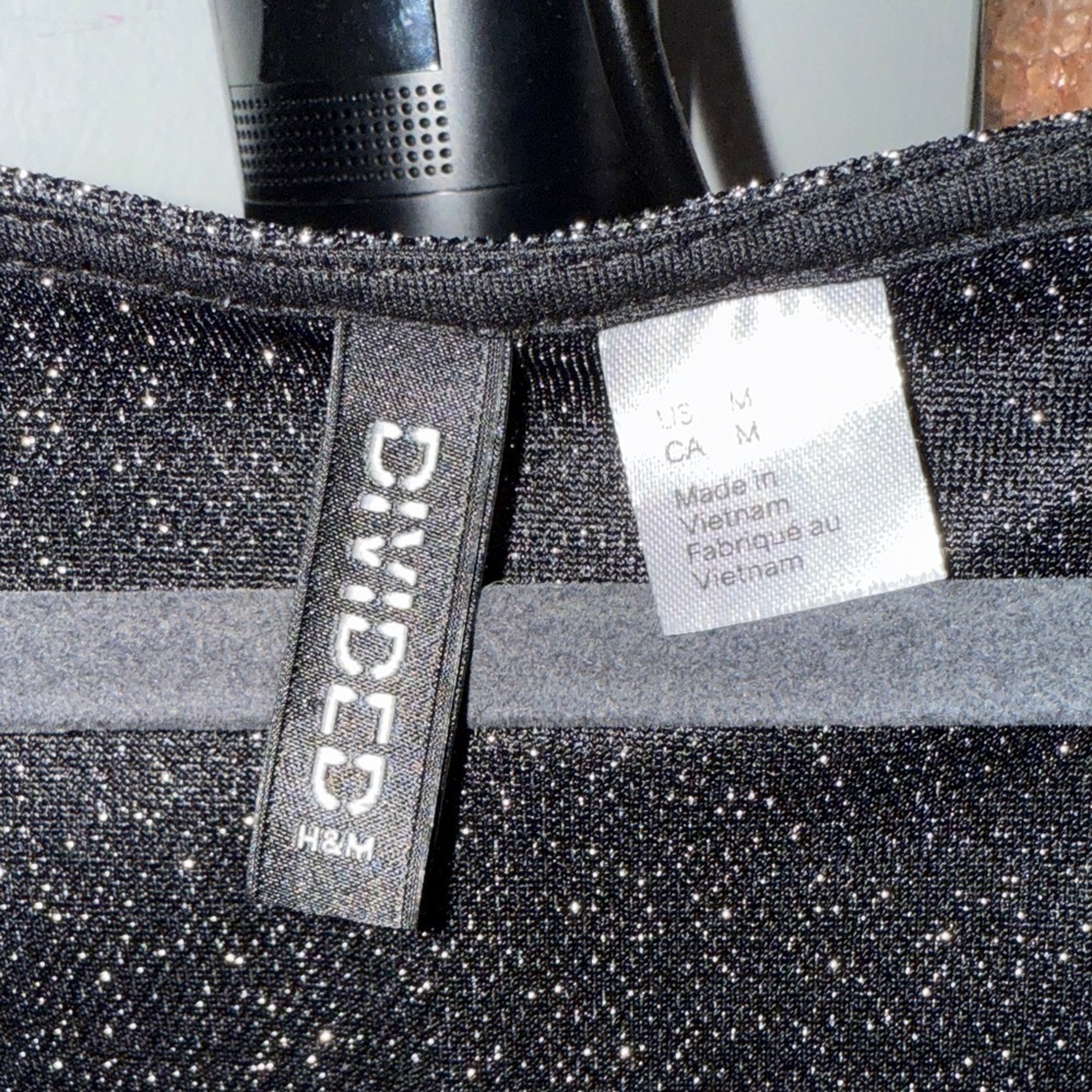 Divided Black Sparkle Blouse - Picture 3 of 4